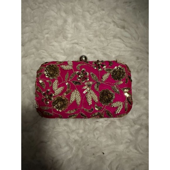 5 Elements by Radhika Gupta Pink Clutch Purse with Chain NWT - Picture 1 of 9